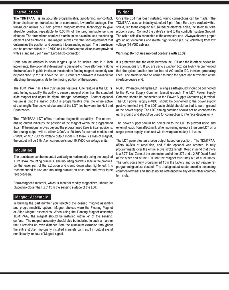 TDMTPAA Installation Manual - page 2